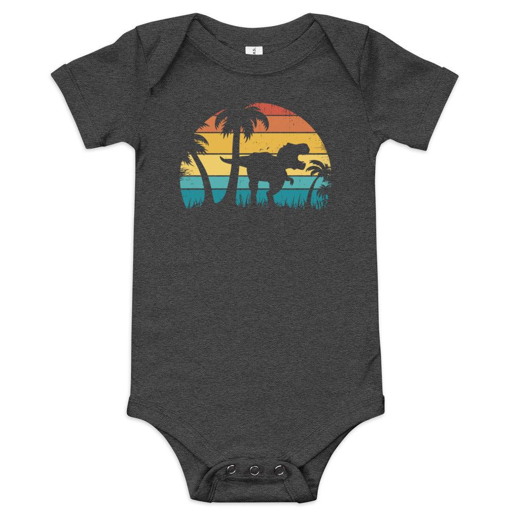 Dino Sunset Baby short sleeve one piece - The Sandy Merchant