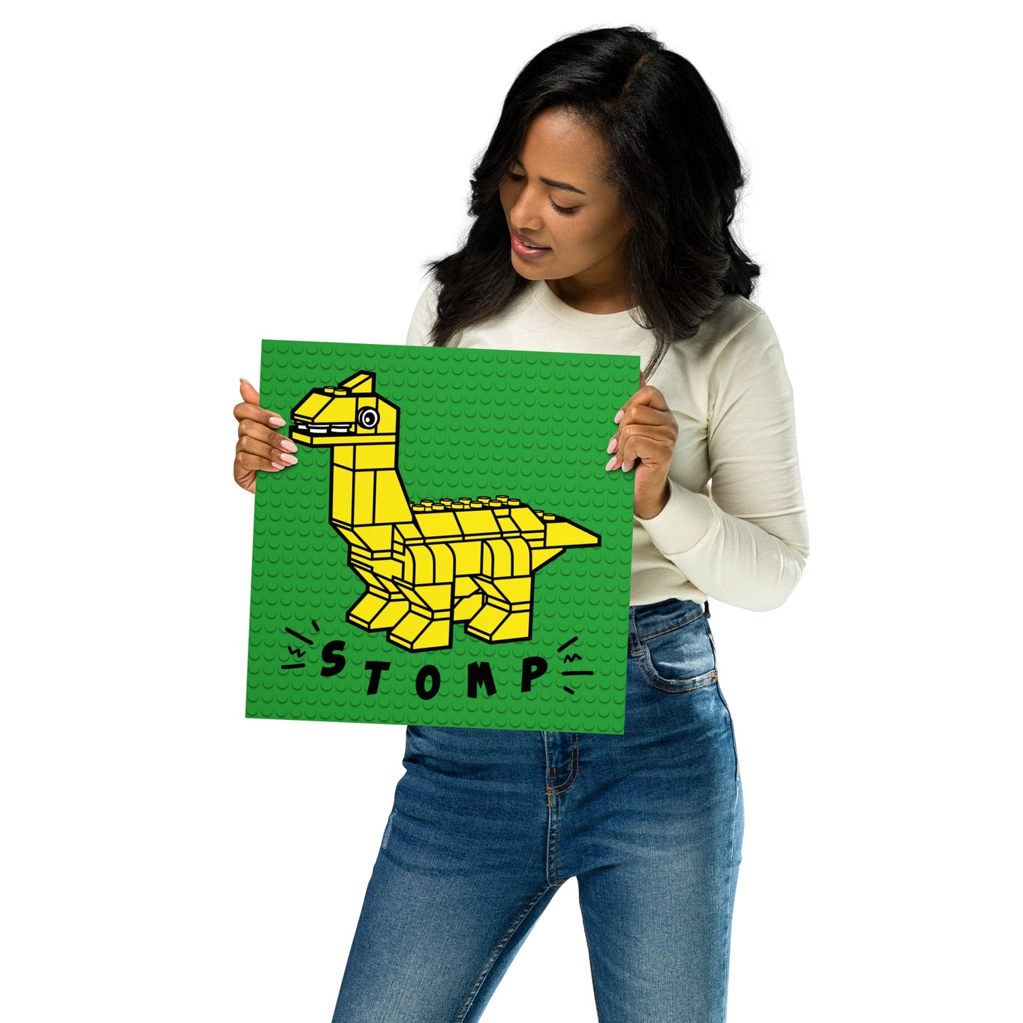 Yellow Dino Brick Poster - The Sandy Merchant