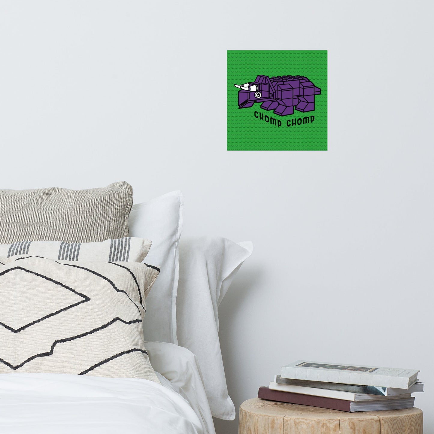 Purple Dino Brick Poster - The Sandy Merchant