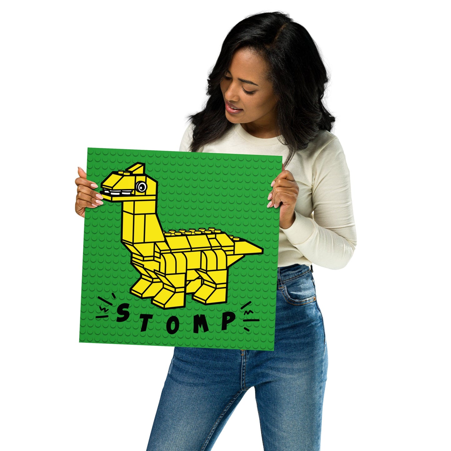 Yellow Dino Brick Poster - The Sandy Merchant