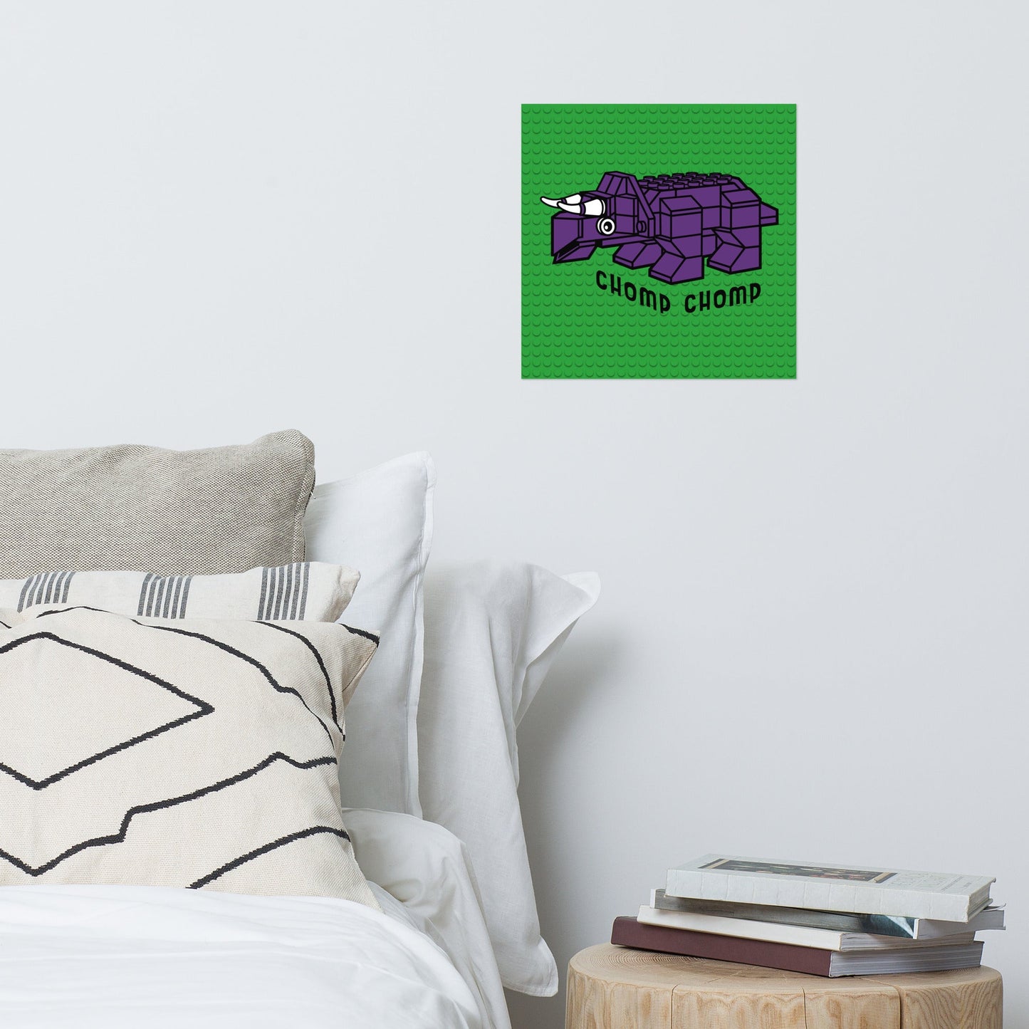 Purple Dino Brick Poster - The Sandy Merchant