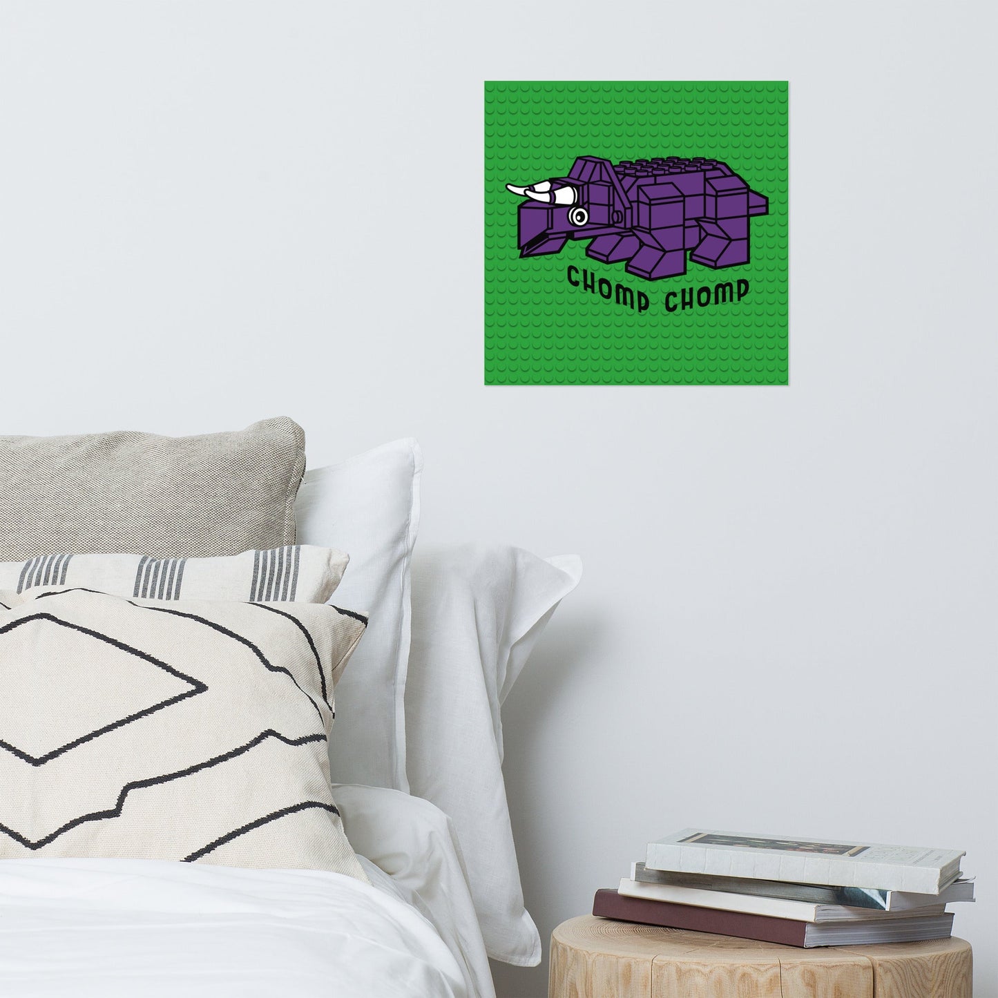 Purple Dino Brick Poster - The Sandy Merchant