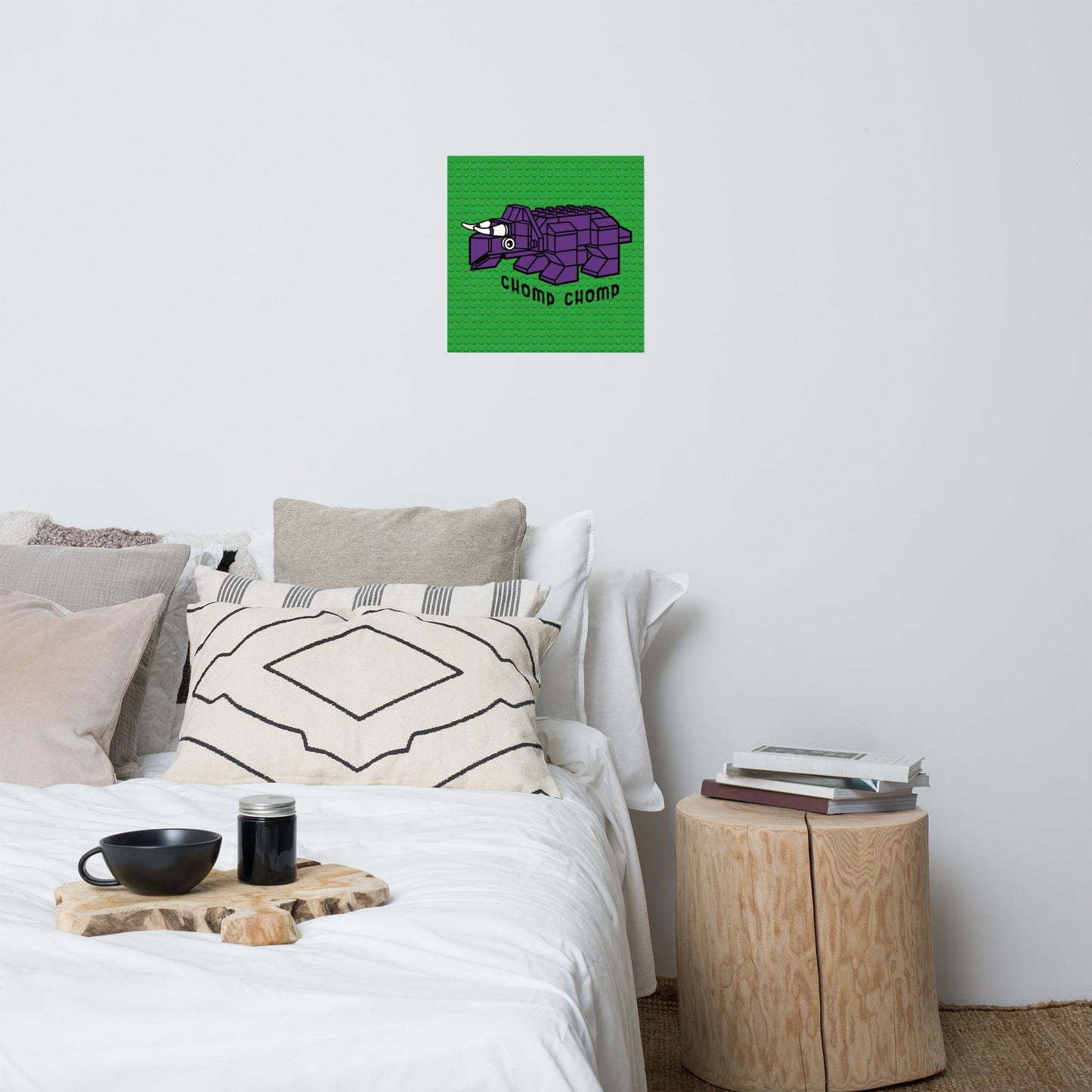 Purple Dino Brick Poster - The Sandy Merchant