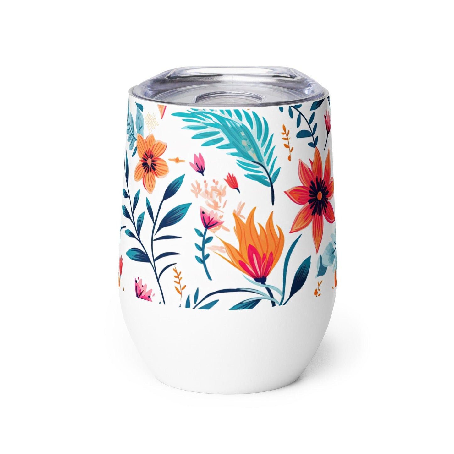 Feisty Floral Wine tumbler - The Sandy Merchant