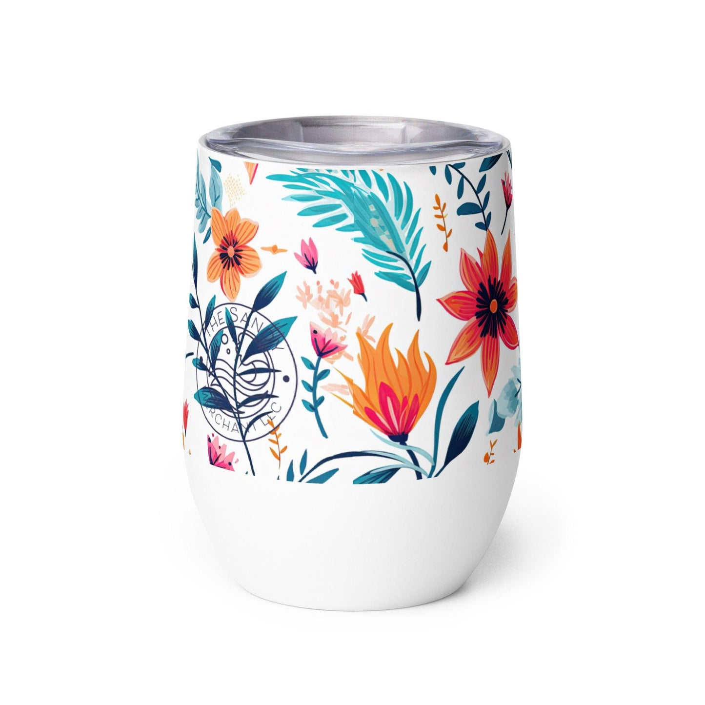 Feisty Floral Wine tumbler - The Sandy Merchant