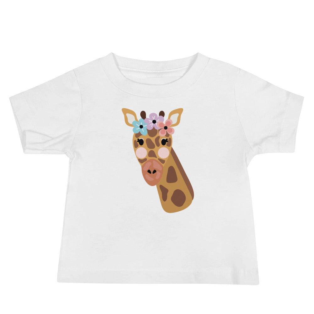 Flower Giraffe Baby Short Sleeve Tee - The Sandy Merchant