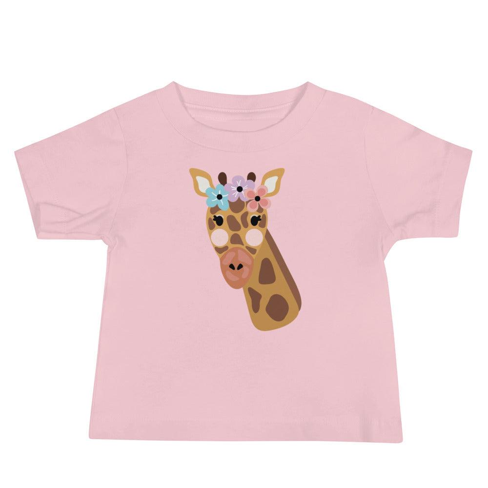 Flower Giraffe Baby Short Sleeve Tee - The Sandy Merchant