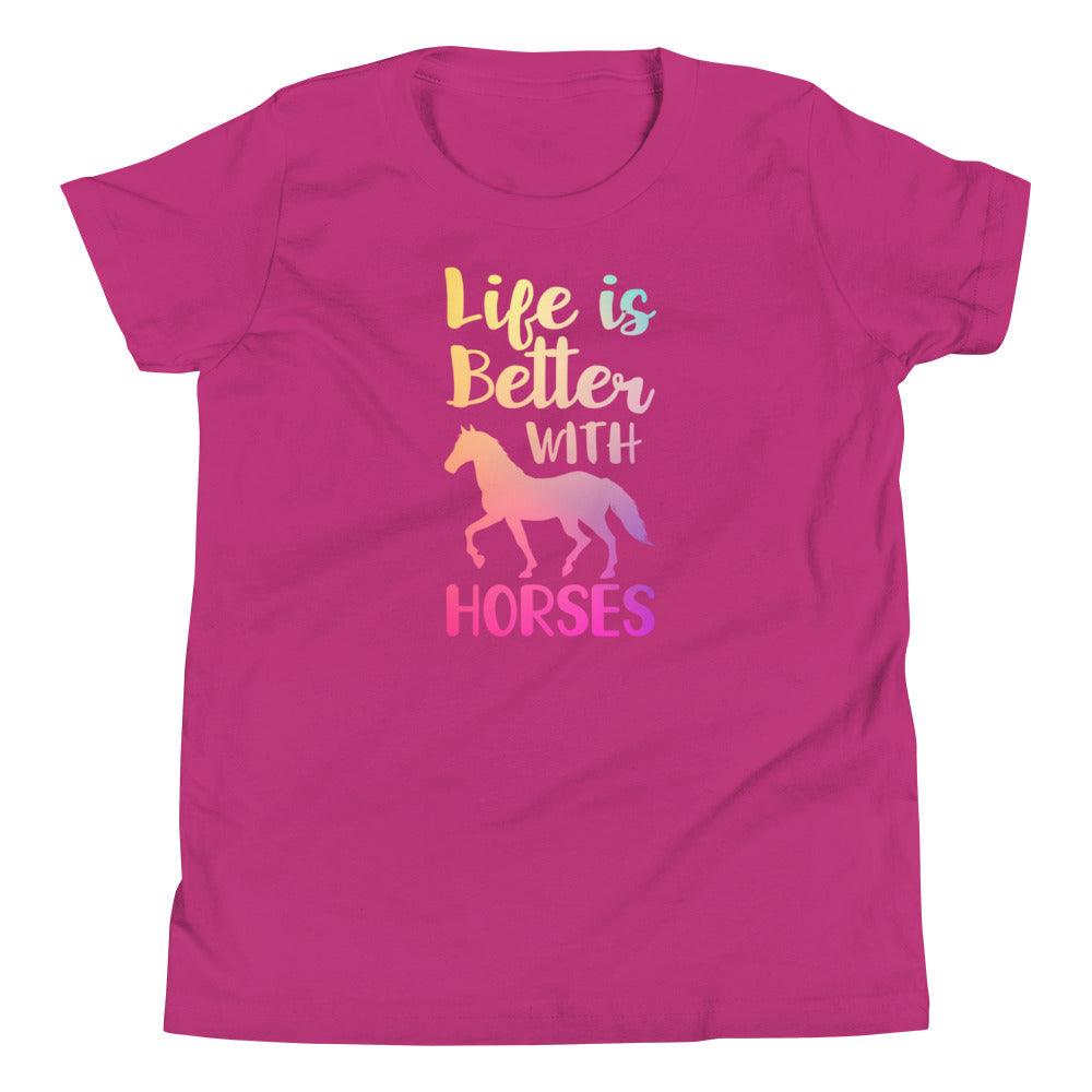 Life's Better With Horses Youth Short Sleeve T-Shirt - The Sandy Merchant