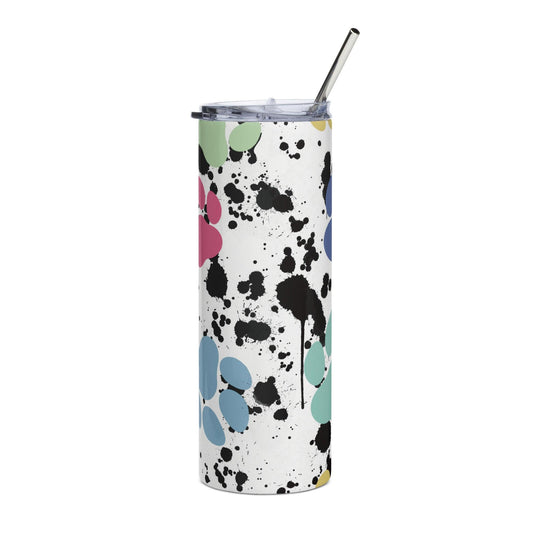 Puppy Paint Print Splatter Stainless steel tumbler - The Sandy Merchant