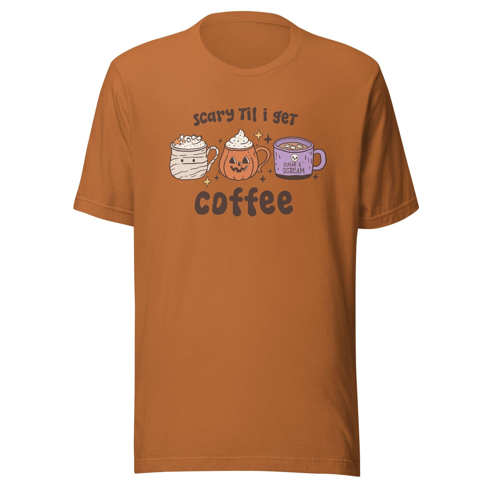 Scary Until Coffee t-shirt - The Sandy Merchant