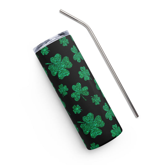 Glitter Clover Stainless steel tumbler