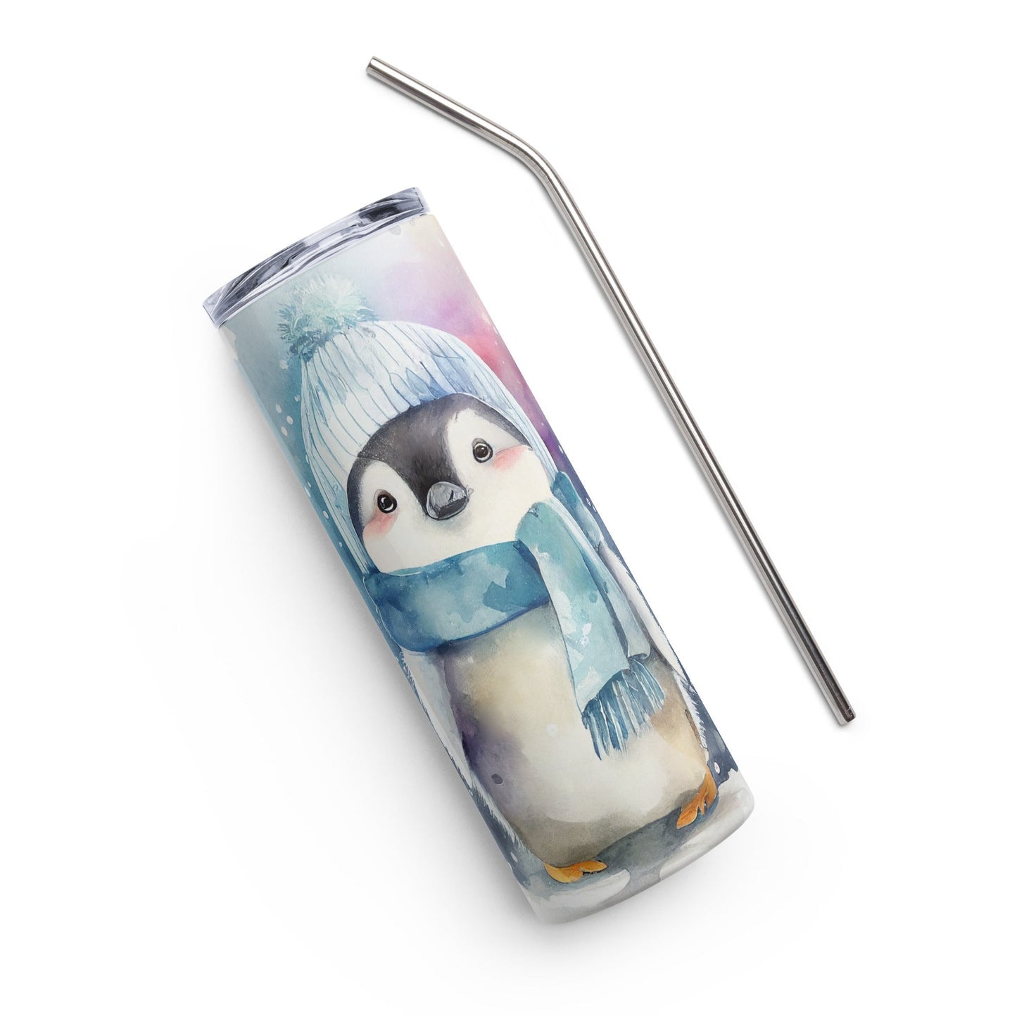 Cute Winter Penguin Stainless steel tumbler - The Sandy Merchant