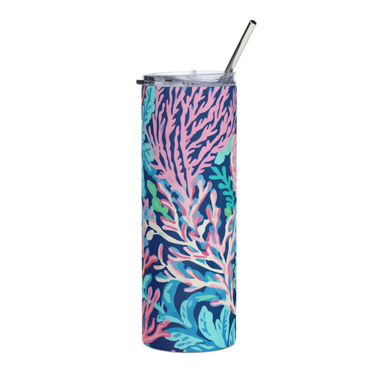 Preppy Coral Tumbler