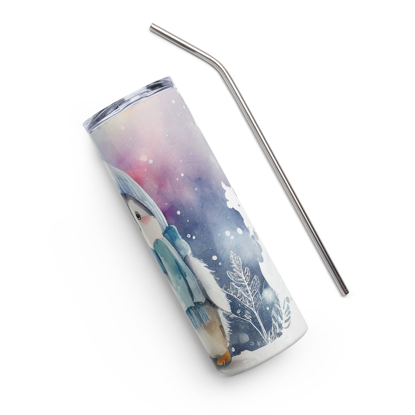 Cute Winter Penguin Stainless steel tumbler - The Sandy Merchant