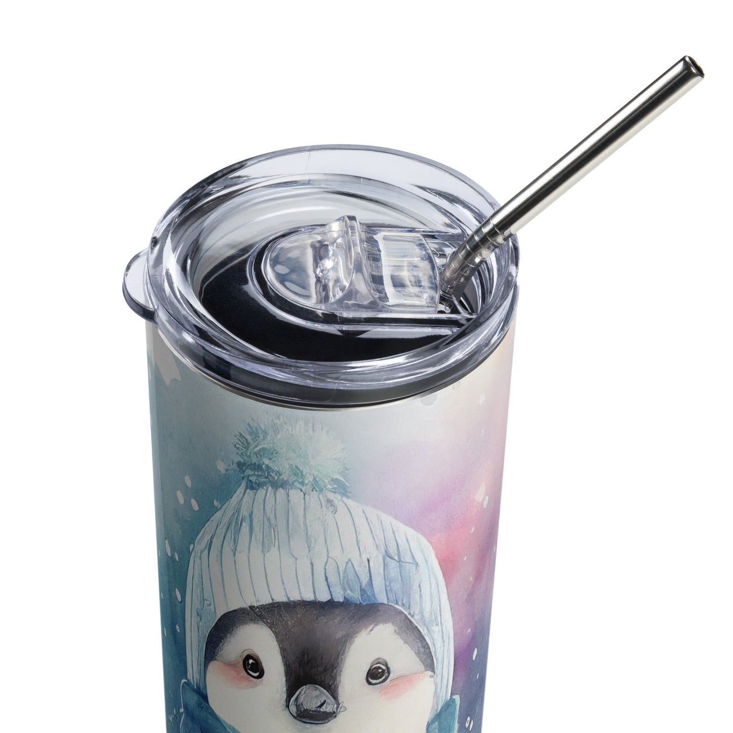 Cute Winter Penguin Stainless steel tumbler - The Sandy Merchant