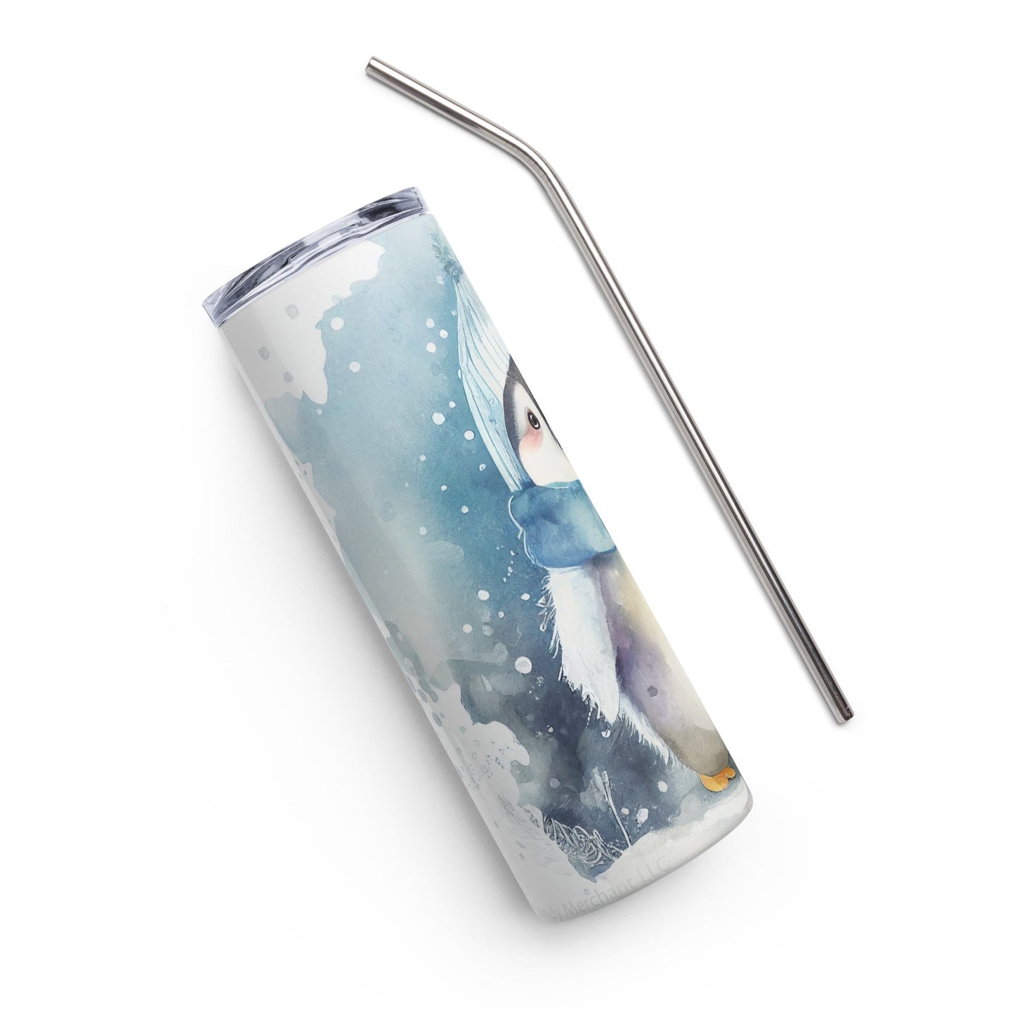 Cute Winter Penguin Stainless steel tumbler - The Sandy Merchant