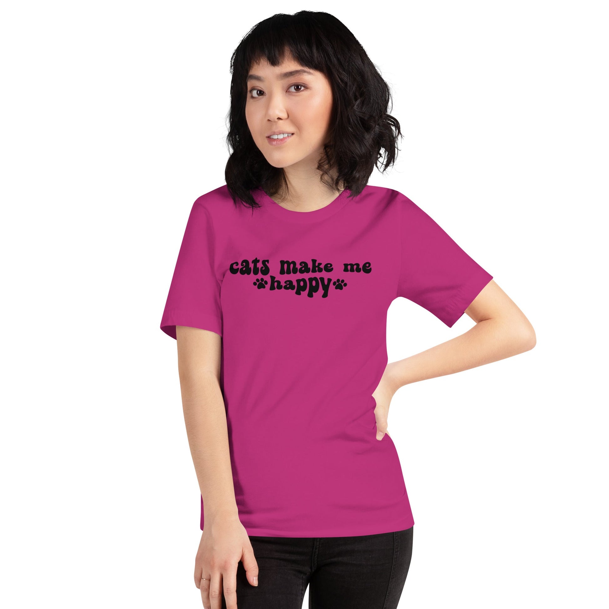 Cats Make Me Happy t-shirt - The Sandy Merchant