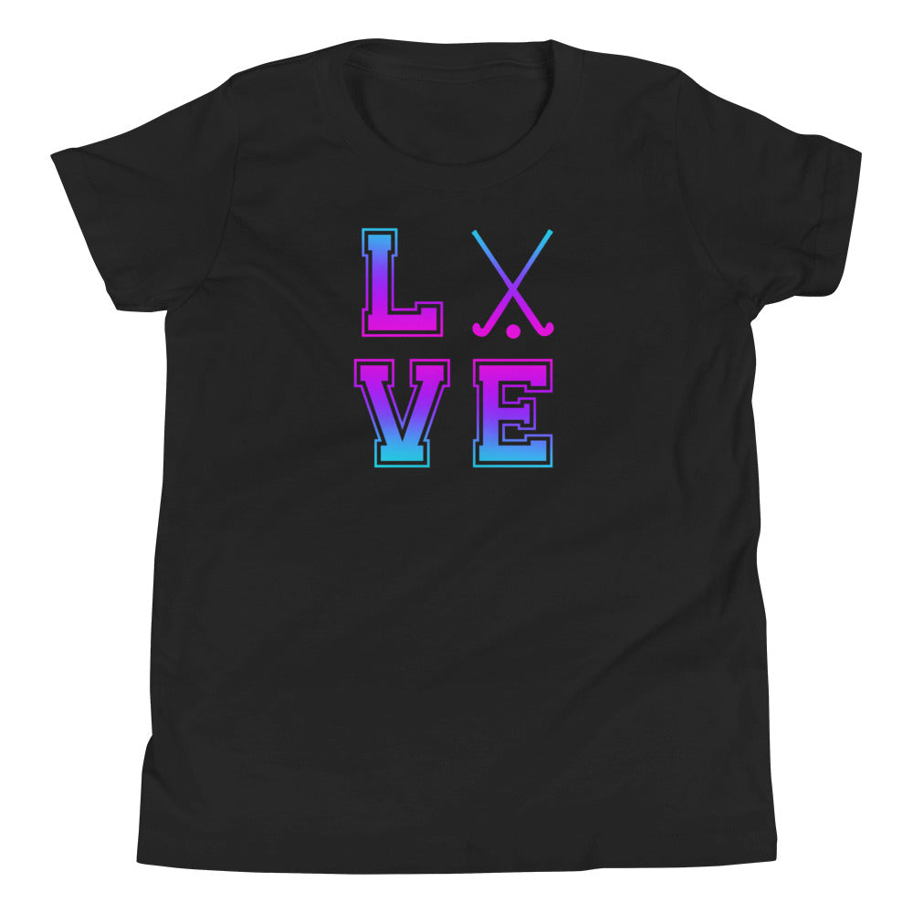 Field Hockey Love Youth Short Sleeve T-Shirt - The Sandy Merchant