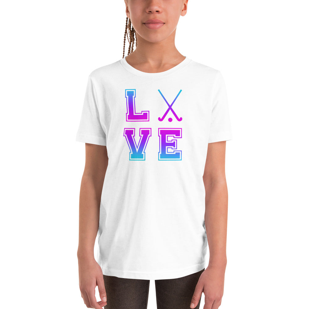 Field Hockey Love Youth Short Sleeve T-Shirt - The Sandy Merchant