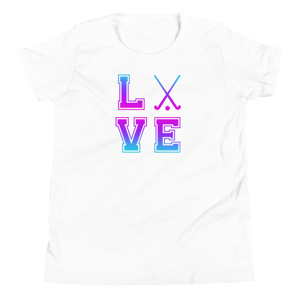 Field Hockey Love Youth Short Sleeve T-Shirt - The Sandy Merchant