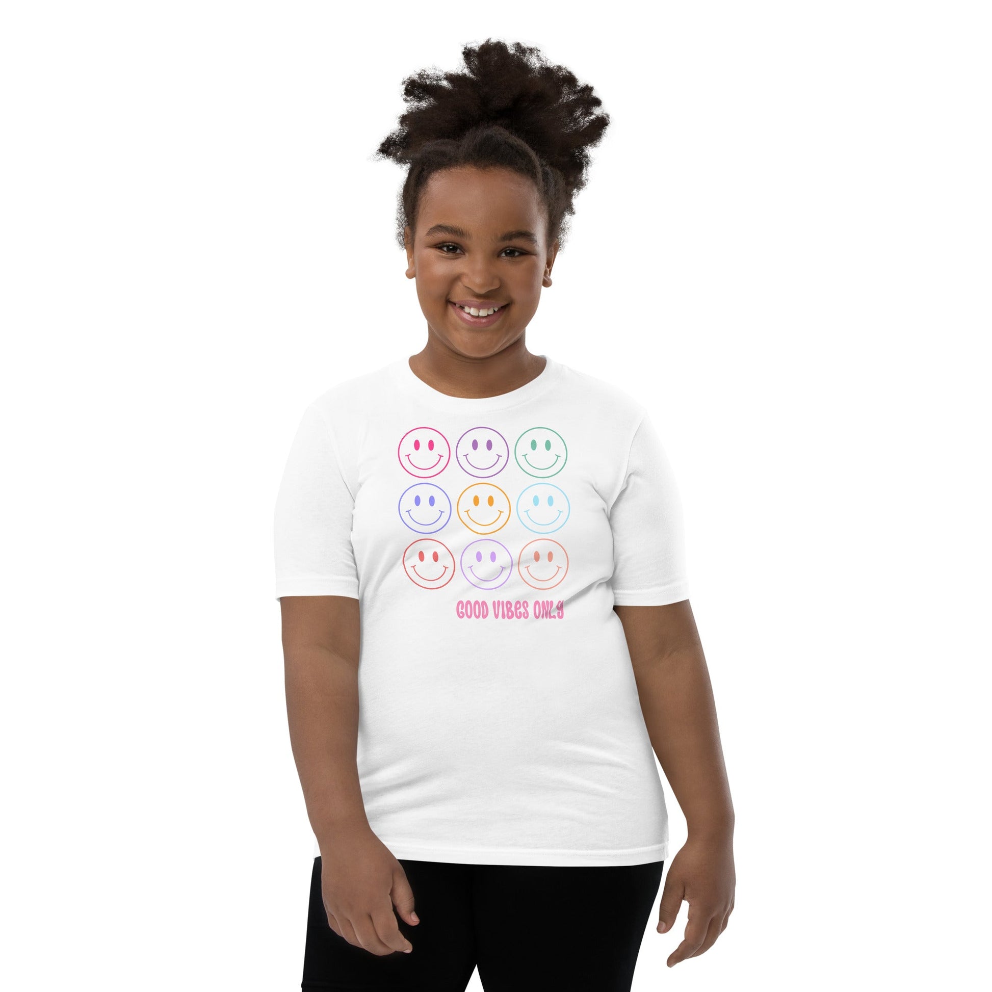 Good Vibes Smiley Youth Short Sleeve T-Shirt - The Sandy Merchant