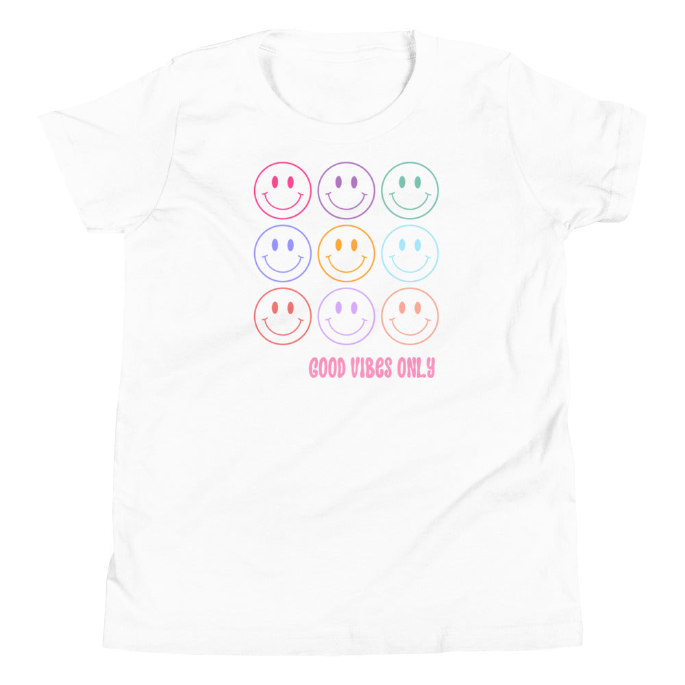 Good Vibes Smiley Youth Short Sleeve T-Shirt - The Sandy Merchant